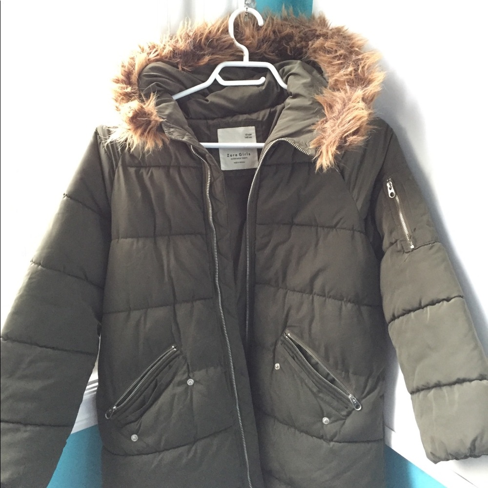 Army green winter coat